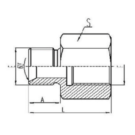 英製外螺紋60°內錐麵密封或組合墊密封堵頭|英製固定內螺紋鋼墊密封