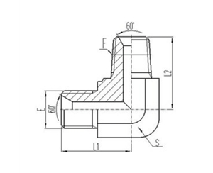 90°彎英製外螺紋60°內錐（zhuī）麵密封或組合（hé）墊密封|英錐管外螺紋密封