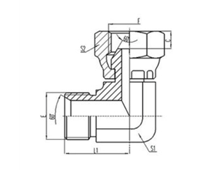 90°彎英（yīng）製外（wài）螺紋（wén）60°內錐（zhuī）麵密封或組合墊密封|英製活動內螺紋60°外錐麵密封
