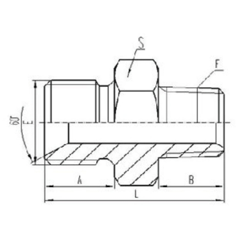 英製外螺紋60°內錐麵密封或組合墊密封|美（měi）製（zhì）布（bù）錐管外螺紋密封（fēng）