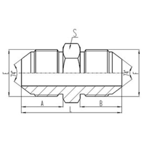 兩端（duān）公製外螺紋74°外錐麵密封（fēng）