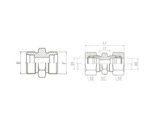 兩（liǎng）端公製外螺紋24°內錐麵（miàn）密封