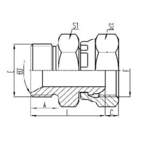 英製外（wài）螺紋60°內錐麵密封或組合墊密封|英製（zhì）活（huó）動內螺紋球麵密封（fēng）