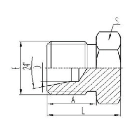 公製外螺紋24°內錐麵密封堵（dǔ）頭（tóu）