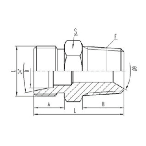 公製外螺紋24°內錐（zhuī）麵密封|英錐管外（wài）螺紋密封