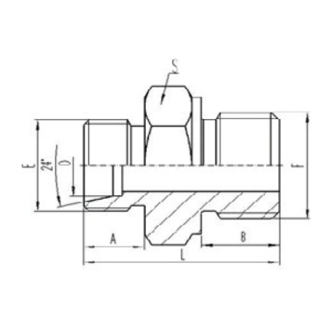公製外螺紋24°內錐麵密封|英製（zhì）外螺紋六角端麵（miàn）O形圈（quān）密封