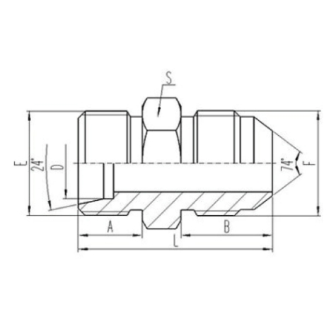 公製外螺紋24°內錐麵（miàn）密封.美製外螺（luó）紋（wén）74°外錐麵密封