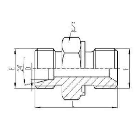 公製外螺紋24°內錐（zhuī）麵（miàn）密封|公製外螺紋ED膠墊密封