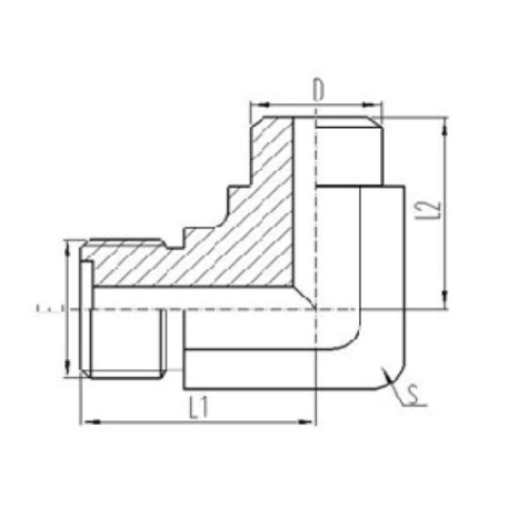 90°彎公製外螺紋平麵O形圈（quān）密封|承接式焊接管