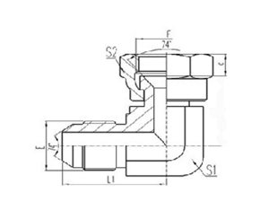 90°彎公製外（wài）螺紋74°外錐麵密封|公製活動內螺紋74°內錐麵密（mì）封