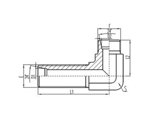 90°彎公製（zhì）外（wài）螺紋24°內（nèi）錐麵密封過板接（jiē）頭