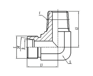90°彎（wān）公製外螺紋24°內錐麵密（mì）封|英錐管外螺紋密封
