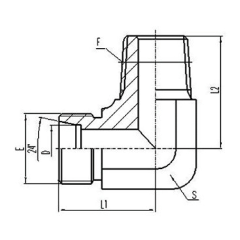 90°彎（wān）公製外螺紋24°內錐麵密封|英錐管外螺（luó）紋密封