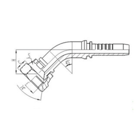 45°美製內螺紋74°內錐麵密封（fēng）