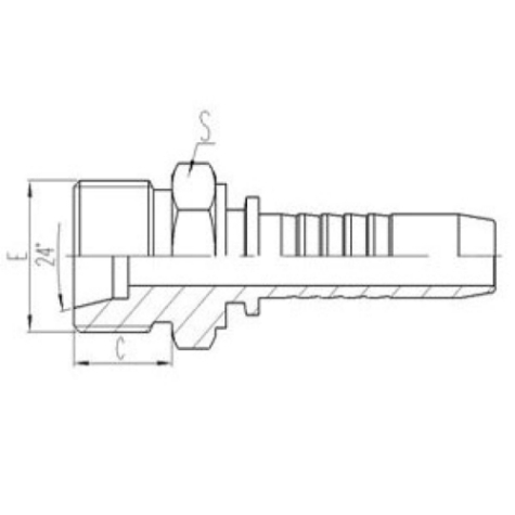 公製外螺紋24°內錐麵密封輕係列（liè）