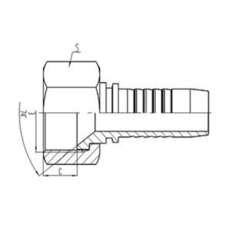 公製內螺（luó）紋74°內錐麵密封