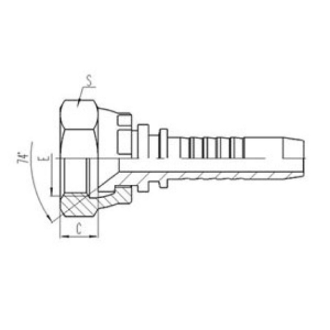 公製內螺紋74°內（nèi）錐麵密封