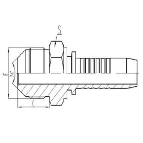 美製外螺（luó）紋74°外錐（zhuī）麵密封