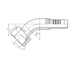 45°公製內螺紋74°內（nèi）錐麵密封